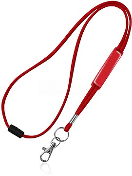 Ribbon Lanyard tubular em poliéster com ajuste em PVC 140812