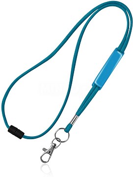 Ribbon Lanyard tubular em poliéster com ajuste em PVC 140812