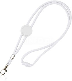 14081800U Saffy : Branco U Lanyard tubular em poliéster com...