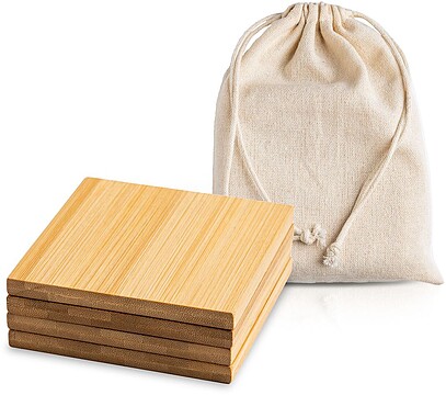 Bamcott Set de 4 bases de bambu para copos 260291