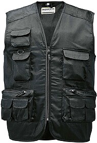 30049911XL Safish : Preto XL Colete multi-bolsos em sarja de...