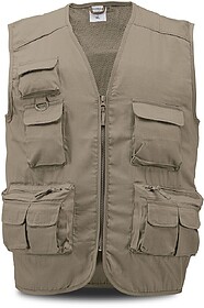 30049981S Safish : Bege S Colete multi-bolsos em sarja de al...