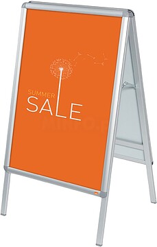 1902206 : CABALLETE PARA POSTER NOBO ALUMINIO DOBLE CARA DIN A1 CON CANTONERAS 59,4X84,1X65,1 CM