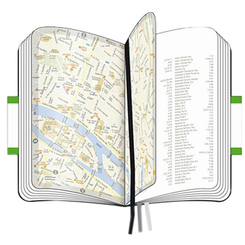Bloco Notas com Mapa Cidade de Lisboa Moleskine Classico, Fecho Elastico, 20 Folhas de Mapas + Ruas, 76 Folhas em Branco, 32 Folhas Destacaveis, 96 Folhas com Index para Arquivo, Bolso Interior Expansível ALT-MOL83706318