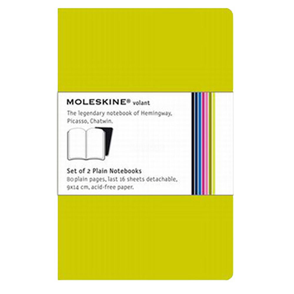 Volant de Bolso Liso Moleskine Verde Claro Pack 2 unidades, 76 Folhas, Ultimas 16 Folhas Destacaveis, 9x14cm ALT-MOL83708657