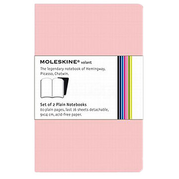 ALT-MOL83708725 : Volant Pautado Moleskine Rosa Pack 2 unidades, 96 Folhas, Ultimas 16 Folhas Destacaveis, 13x21cm
