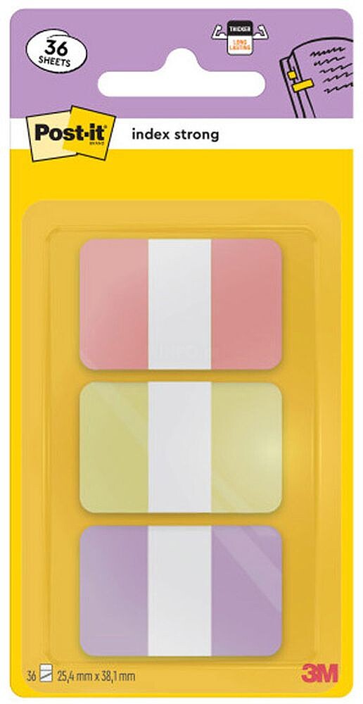 Banderitas separadoras rigidas dispensador post-it index strong 686-3 sun 25,4x38.1 mm pack de 36 Banderitas separadoras rigidas dispensador post-it index strong 686-3 sun 25,4x38.1 mm pack de 36 7100396511