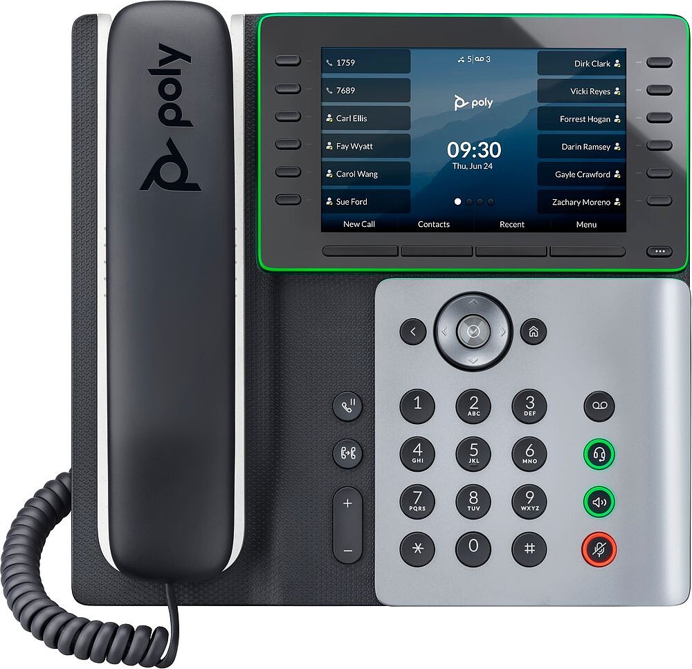 Poly Edge E550 - Telefone VoIP com identificação do chamador/chamada em espera - tridirecional capacidade de chamada - SIP, SDP 82M91AA