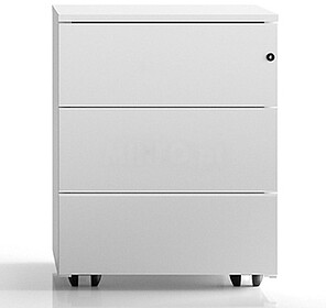 Bloco Rodado de 3 Gavetas com Rodas 410x515x520mm Branco Blo...