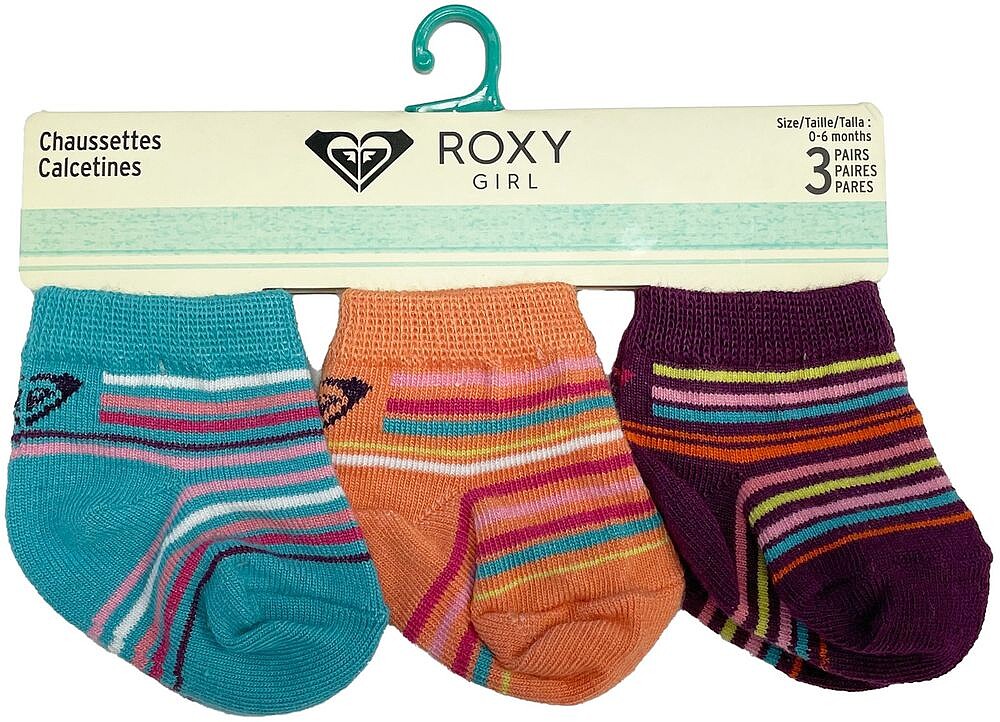 Pack de 3 Pares de Meias de Bebé Roxy Inside Spark Logo 7A508T