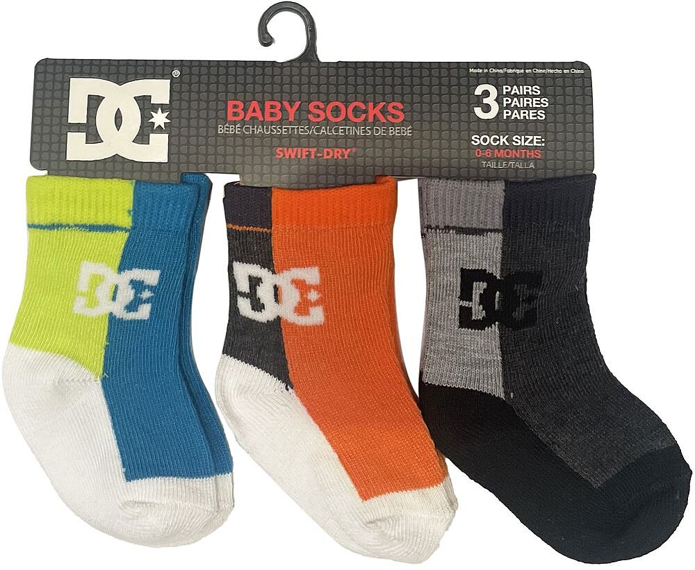 Pack de 3 Meias de Bebé DC Stripe Crew 2635T