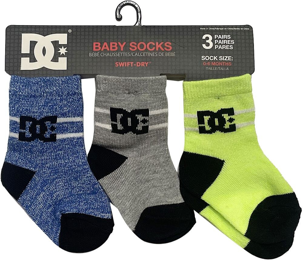 Pack de 3 Meias de Bebé DC Stripe Crew 83724T