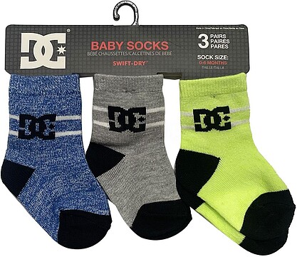 Pack de 3 Meias de Bebé DC Stripe Crew 83724T