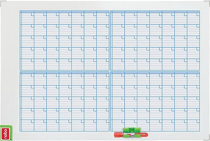 3048101 Plano de Desempenho Nobo, Planificador Mensal de Painel Magnético 725x53x1045mm - Inclui Kit de Planeamento com Ímãs