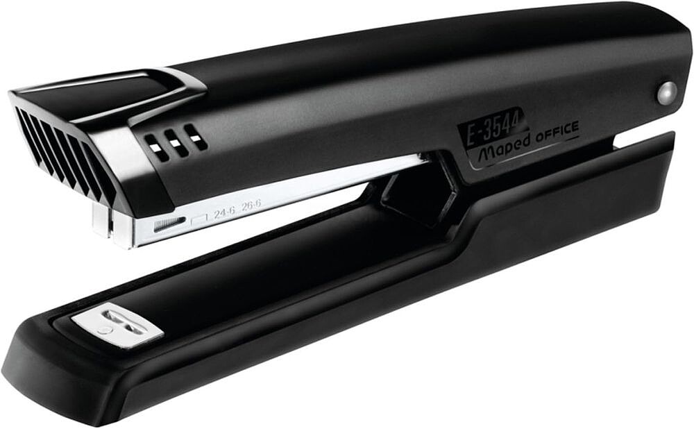 Maped Full Strip A-3544 Grapadora Metálica de Secretária - Até 25 Folhas - Admite Agrafas 24/6 e 26/6 - Profundidade de 84mm - Agrafado Fechado e Pregado - Cor Preto 354411