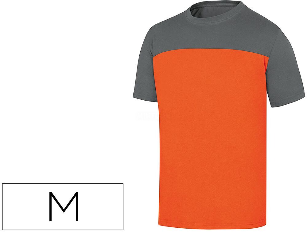 T-shirt de algodao deltaplus cor cinza laranja tamanho m GENO2OGTM