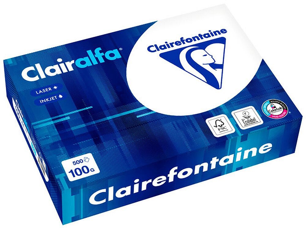 Papel fotocopiadora clairefontaine clairalfa din a4 100 g pacote de 500 folhas 1950C