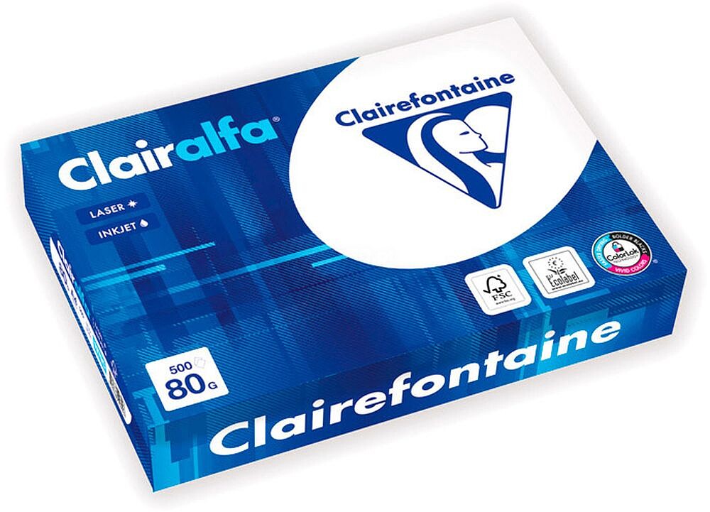 Papel fotocopiadora clairefontaine clairalfa din a4 80 g pacote de 500 folhas 1979C