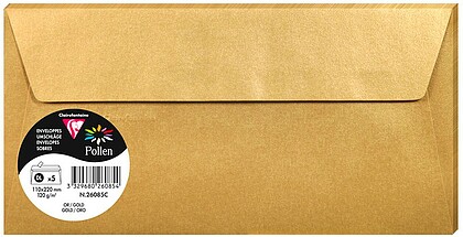 26085C : Sobre clairefontaine pollen 110x220 cm 120g dorado pack de 5 unidades