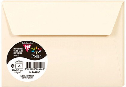 26446C : Sobre clairefontaine pollen 114x162 cm 120g marfil pack de 5 unidades