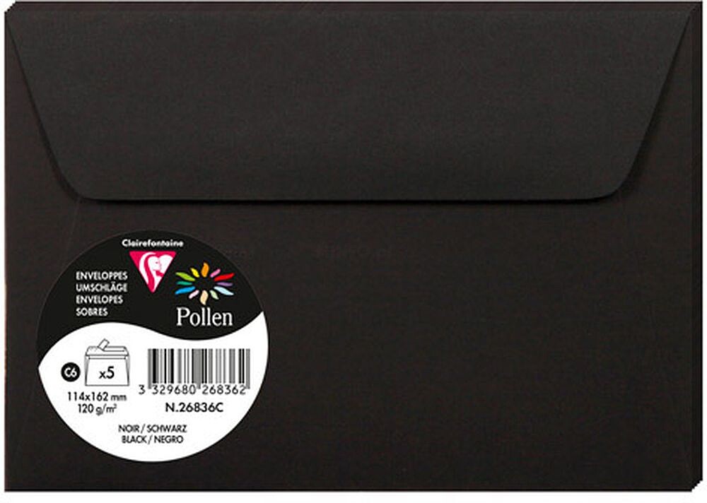 Sobre clairefontaine pollen 114x162 cm 120g negro pack de 5 unidades 26836C