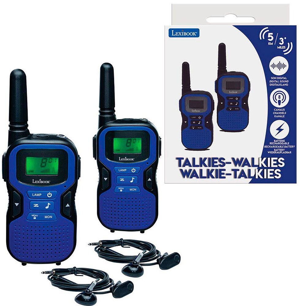 Walkie talkies Lexibook ecrã LCD 8 canais alcance até 5 kg TW60