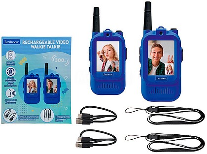 Walkie-talkies lexibook com ecrã função de chamada de vídeo 500 m recarregável TWV10