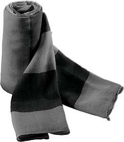 KP067 Cachecol às riscas tam: One Size cor: Black/ Dark Gre...