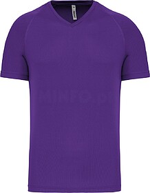 PA476 T-shirt de desporto de homem com decote V de manga cur...