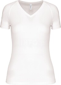 PA477 T-shirt de desporto de senhora com decote V de manga c...