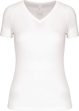 T-shirt de desporto de senhora com decote V de manga curta PA477