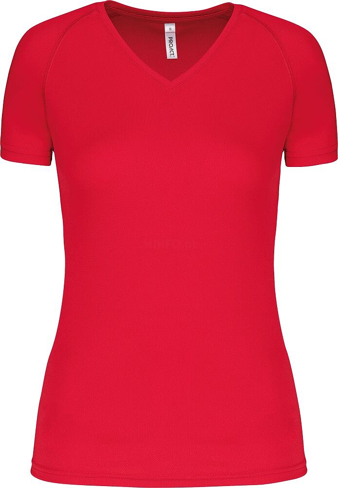 T-shirt de desporto de senhora com decote V de manga curta PA477