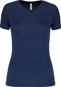 PA477 T-shirt de desporto de senhora com decote V de manga c...