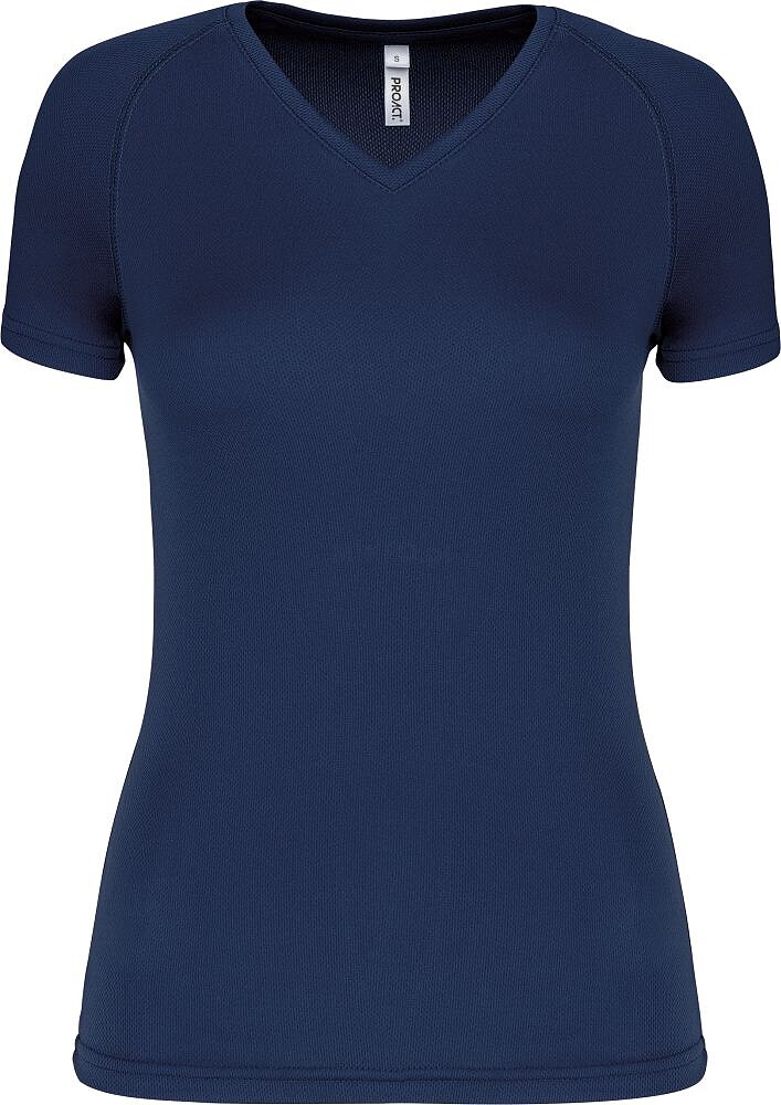 T-shirt de desporto de senhora com decote V de manga curta PA477