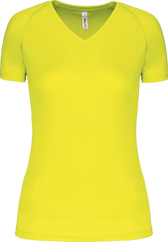 T-shirt de desporto de senhora com decote V de manga curta PA477