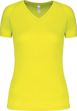 T-shirt de desporto de senhora com decote V de manga curta PA477