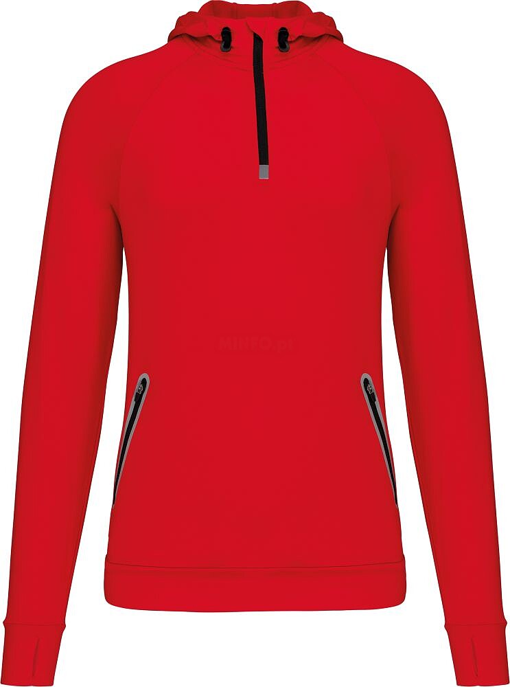 Sweatshirt de desporto 1/2 fecho com capuz unissexo PA360