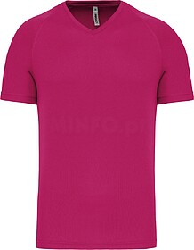 PA476 T-shirt de desporto de homem com decote V de manga cur...
