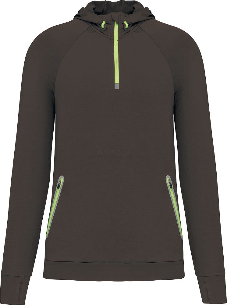 Sweatshirt de desporto 1/2 fecho com capuz unissexo PA360