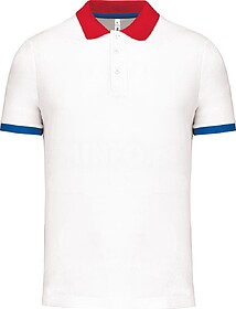 PA489 Polo piqué Performance de homem tam: S cor: White/ Re...