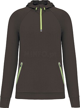 Sweatshirt de desporto 1/2 fecho com capuz unissexo PA360