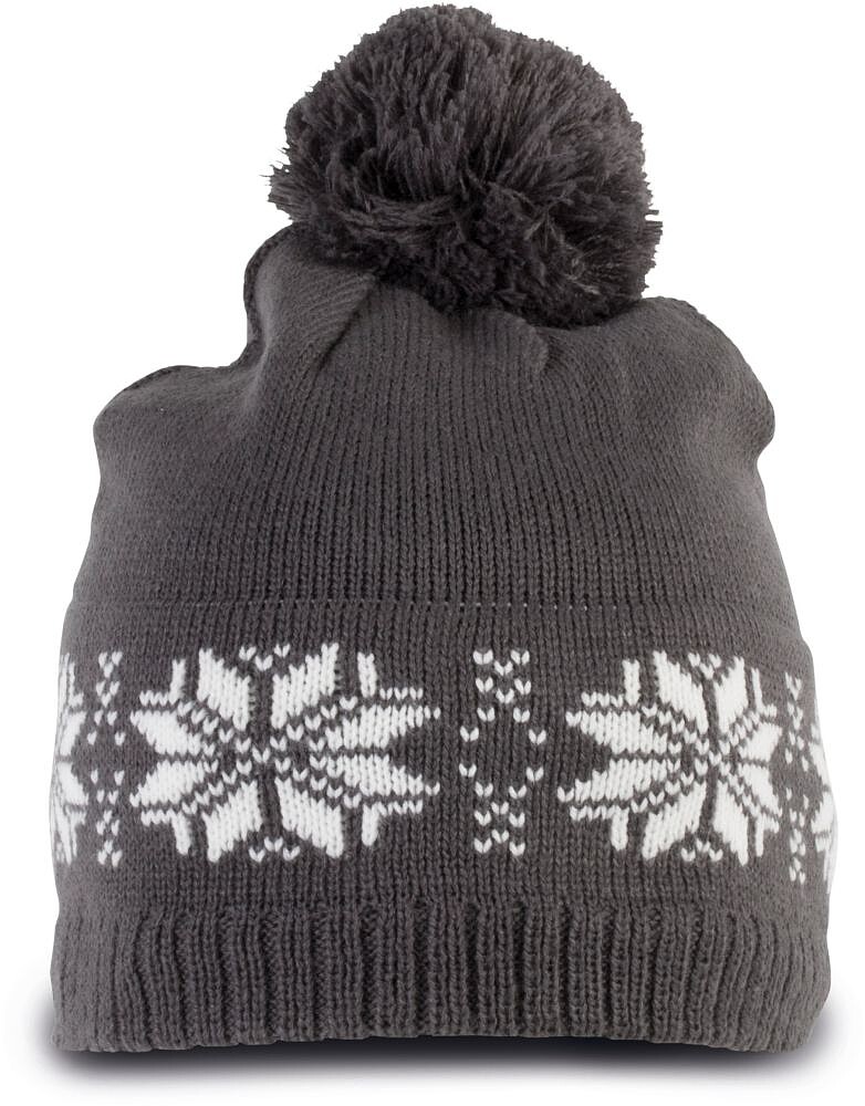 Gorro de Natal tricotado com padrão de estrelas KP540