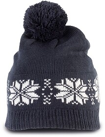 KP540 Gorro de Natal tricotado com padrão de estrelas tam: ...