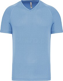 PA476 T-shirt de desporto de homem com decote V de manga cur...