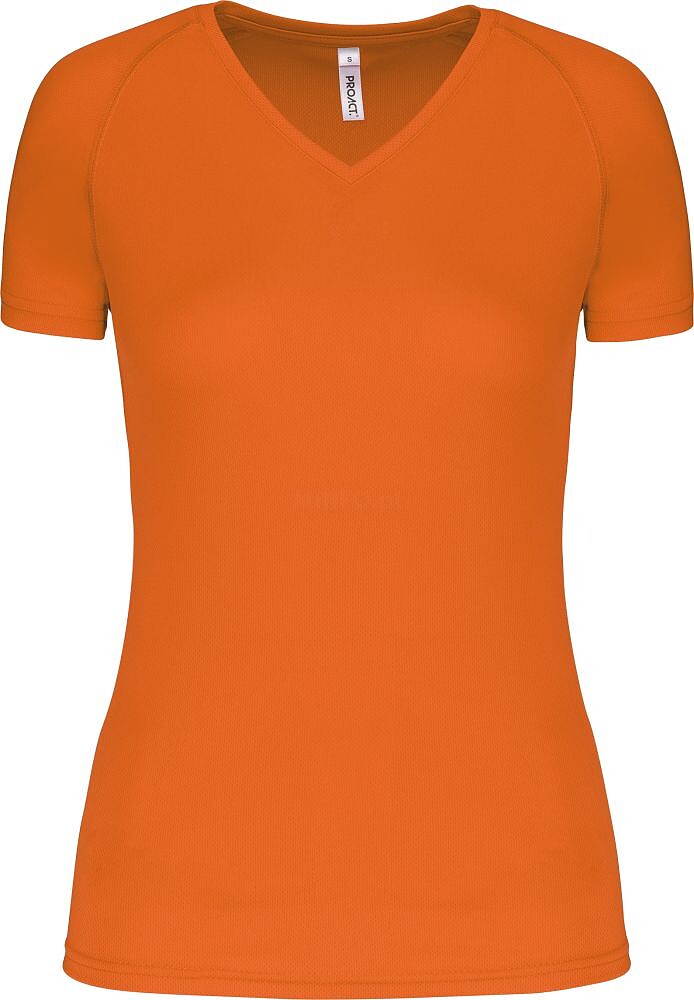 T-shirt de desporto de senhora com decote V de manga curta PA477