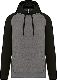 PA369 Sweatshirt com capuz bicolor de adulto tam: L cor: Gre...