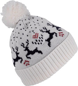 KP512 Gorro de Natal com motivo renas tam: One Size cor: Nat...
