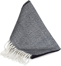 KP434 Cachecol com franjas tam: One Size cor: Navy/ Natural ...