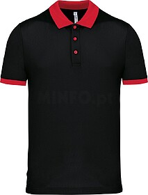 PA489 Polo piqué Performance de homem tam: S cor: Black/ Re...