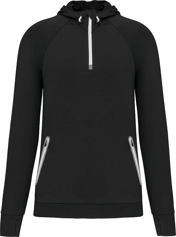 Sweatshirt de desporto 1/2 fecho com capuz unissexo PA360